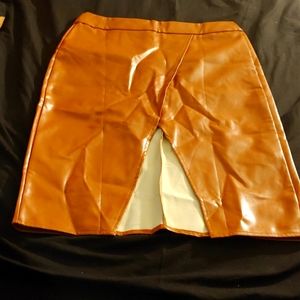Pu leather pencil skirt